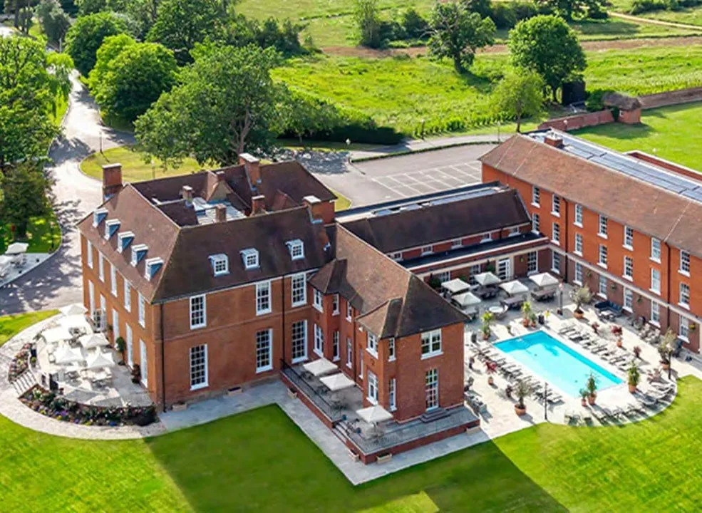 Aerial view of West Court Retreat